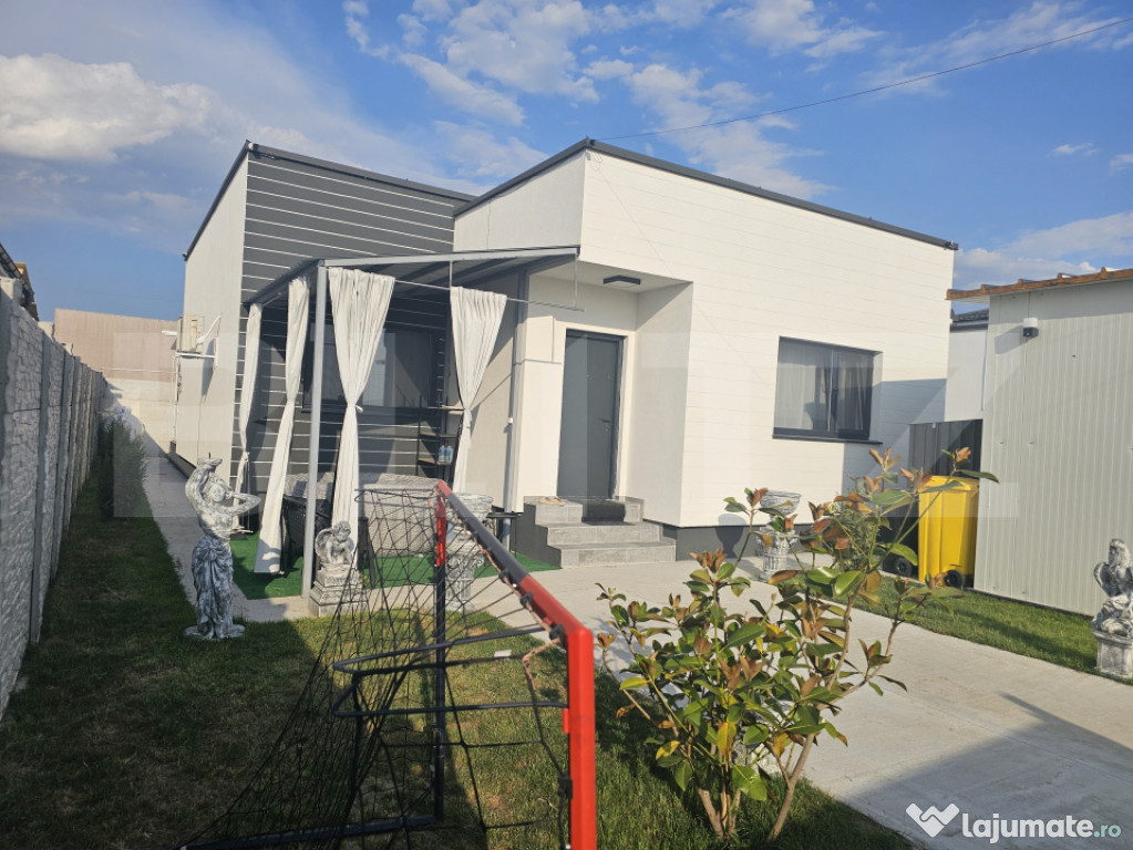 Casa moderna pe parter, 73 mp utili, teren 300 mp in zona Al