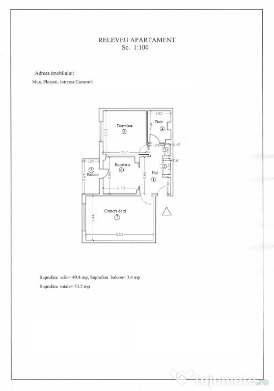 Paltinis - Penes Curcanul apartament 2 camere decomandat etaj 4