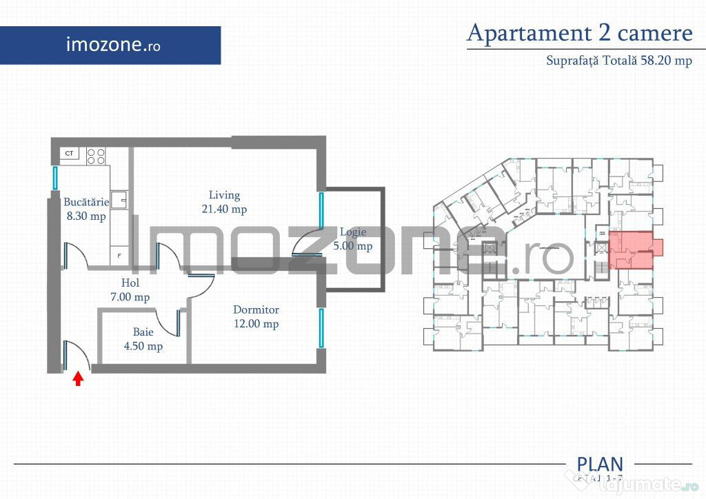 2 camere, 58 mp, Luna IULIE vine cu -10% REDUCERE