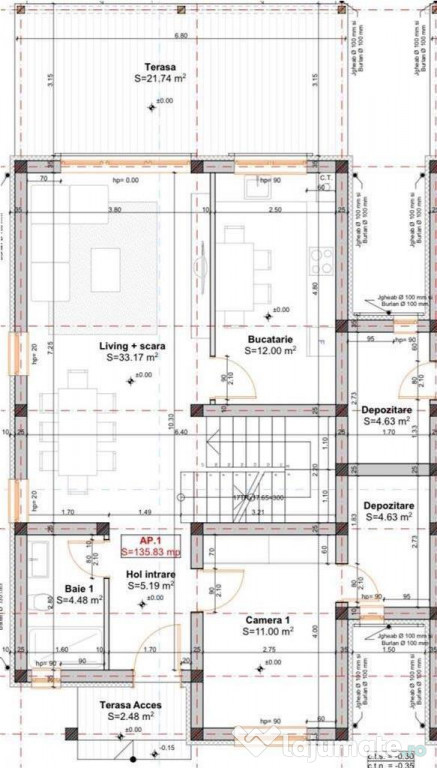 GIROC IQ - Duplex despartit - 5 Camere - 3 Bai - Teren gene