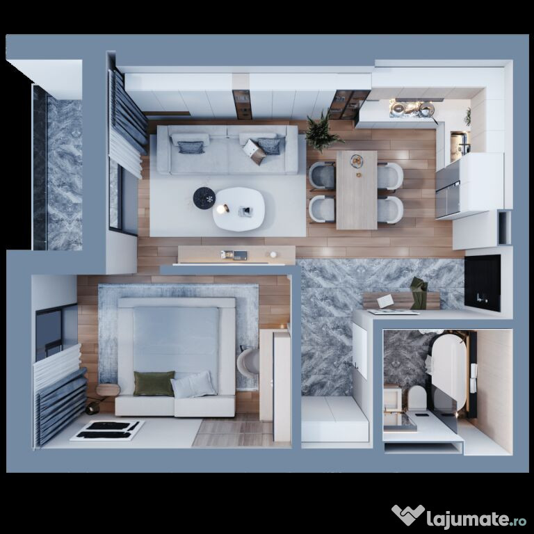 APARTAMENT 1 CAMERA IN BLOC NOU, OPEN SPACE, PROIECT