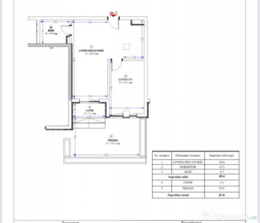 Apartament 2 camere cu terasă de 18 mp în Torontalului!