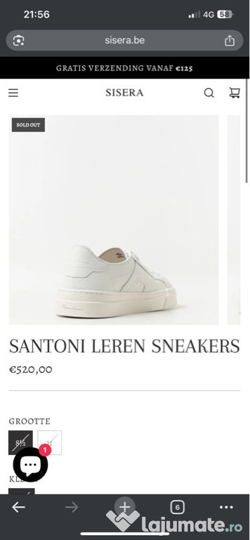 Vând adidasi Santoni Leren Sneakers mărimea 42