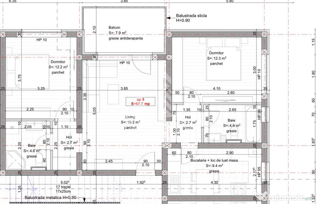 Oportunitate tva 9% apartament cu 3 camere si 2 bai etaju...