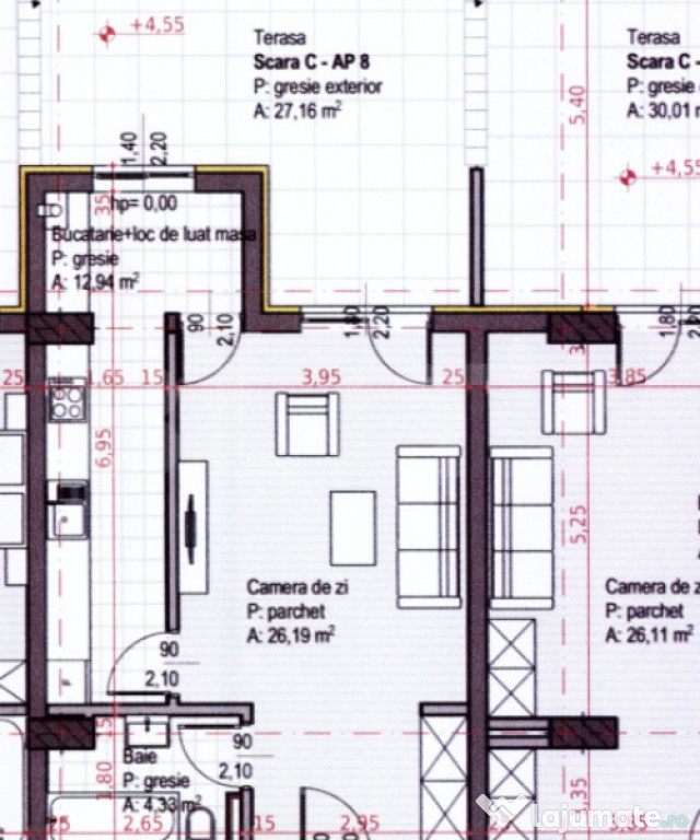 Apartament cu 1 camera, terasă generoasă, Soporului – a