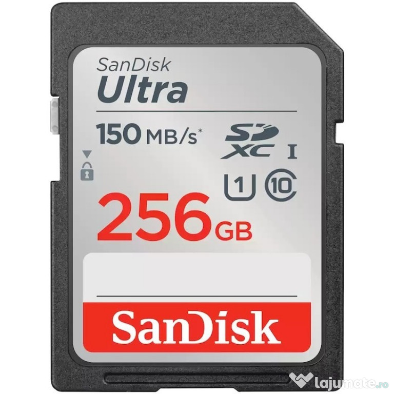 Card de memorie SanDisk SD Ultra, 256GB, SDXC, 150MB/s