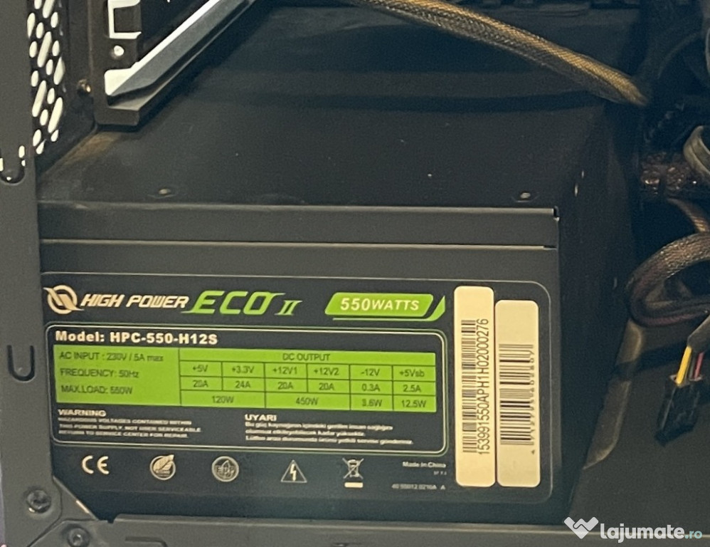 Sursa Sirtec ECO II HPC-550-H12S, 550W, ATX 2.3, PFC activ