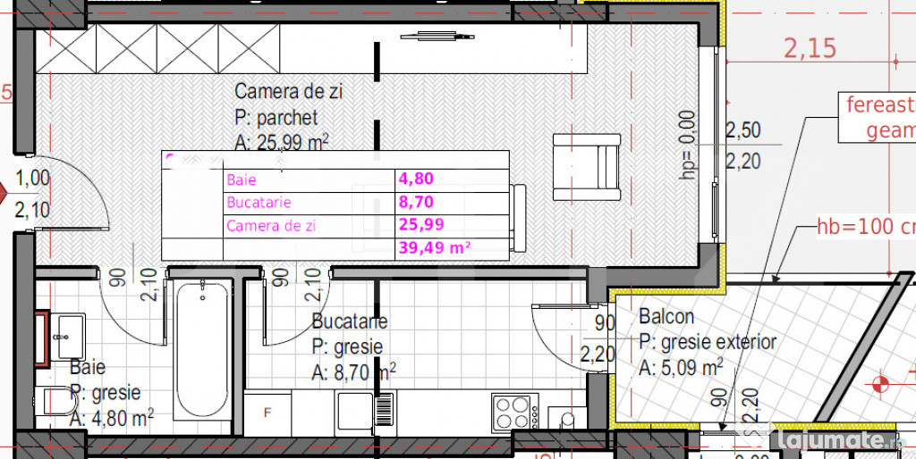 Apartament cu 1 camera + bucatarie inchisa , Soporului –