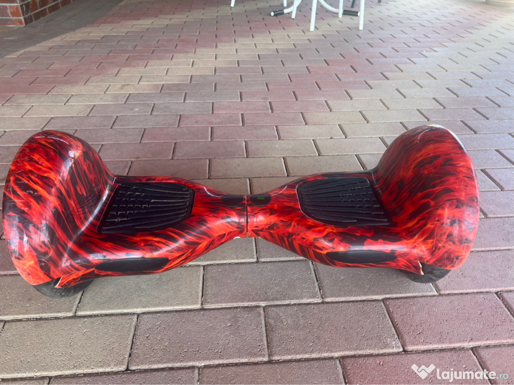Vand Hoverboard 10 inch, design roșu flame
