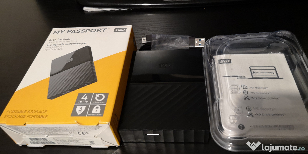 Hard Disk Western Digital 4TB Extern WD HDD 2.5 Inch USB 3.0 Passport