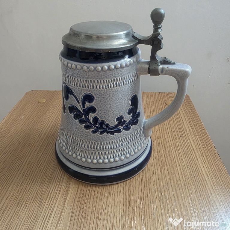 Halba de bere ceramica 0,5 l cu capac