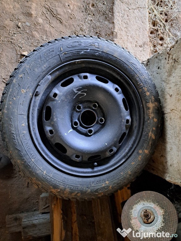 4 roti debica iarna m+s 185 60 14 5x100 si 3 anvelope vara kumho