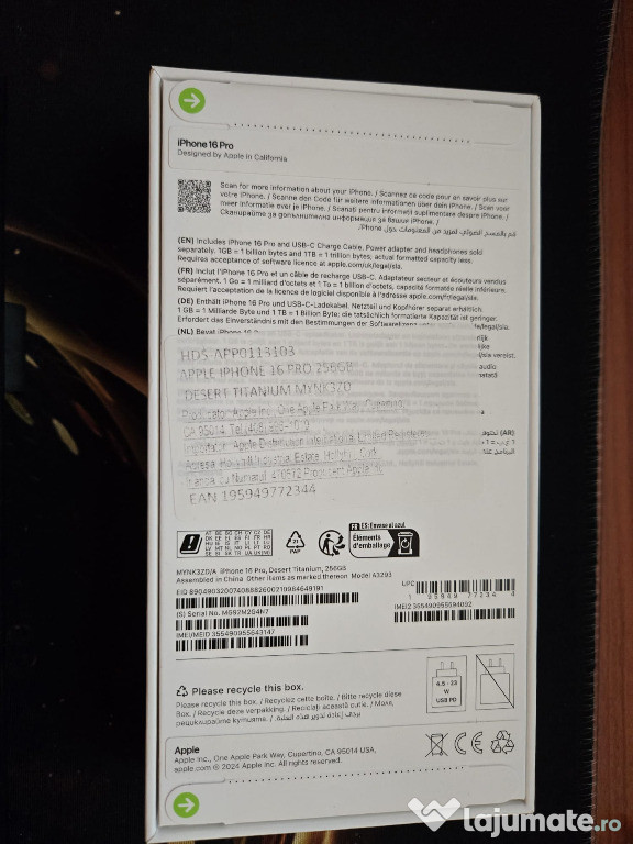 Iphone 16 Pro 256GB Sigilat