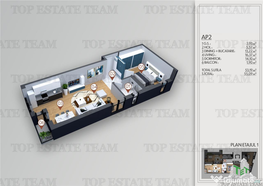Apartament 2 camere de in zona Obor