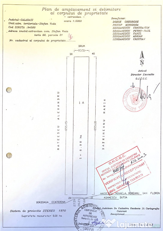 Proprietar - teren extravilan arabil - 8 ha - Călărași, Ștefan Vodă