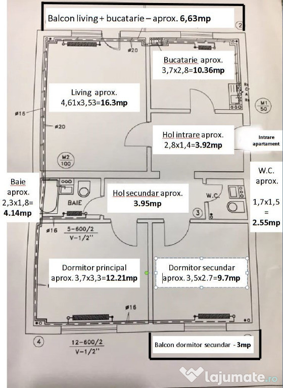 Apartament 3 camere,2 Bai,2 Balcoane-DIRECT DE LA PROPRIETAR! Cetate