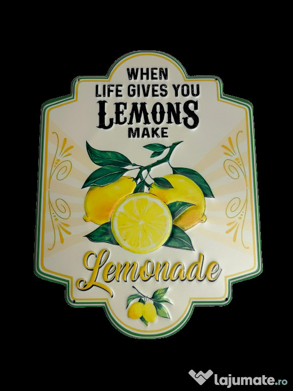 When Life Gives You Lemons – Retro Lemonade Metal Sign