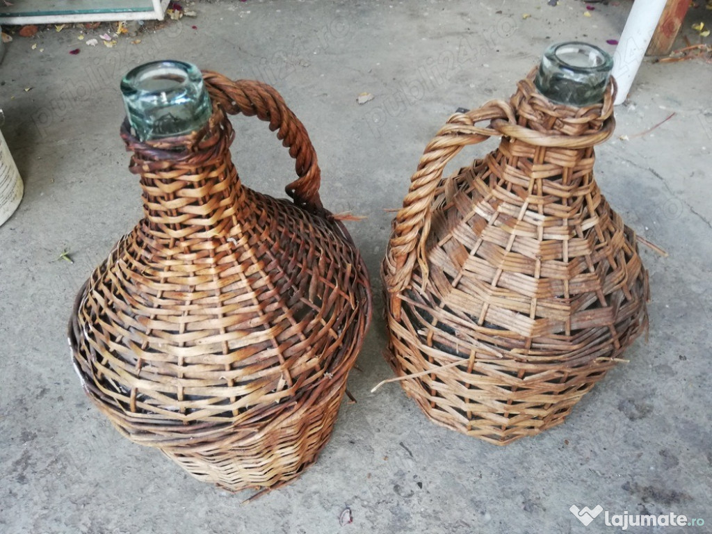 Damigene de sticlă 5l cu coș de nuiele