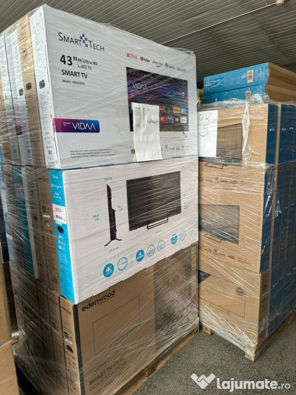 Paleti cu TELEVIZOARE 511 bucati, paleti targ, amazon, tv ieftine