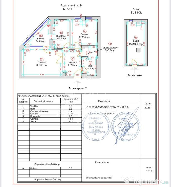 Apartament 2 camere, etaj 1,centrala proprie, zona Saguna