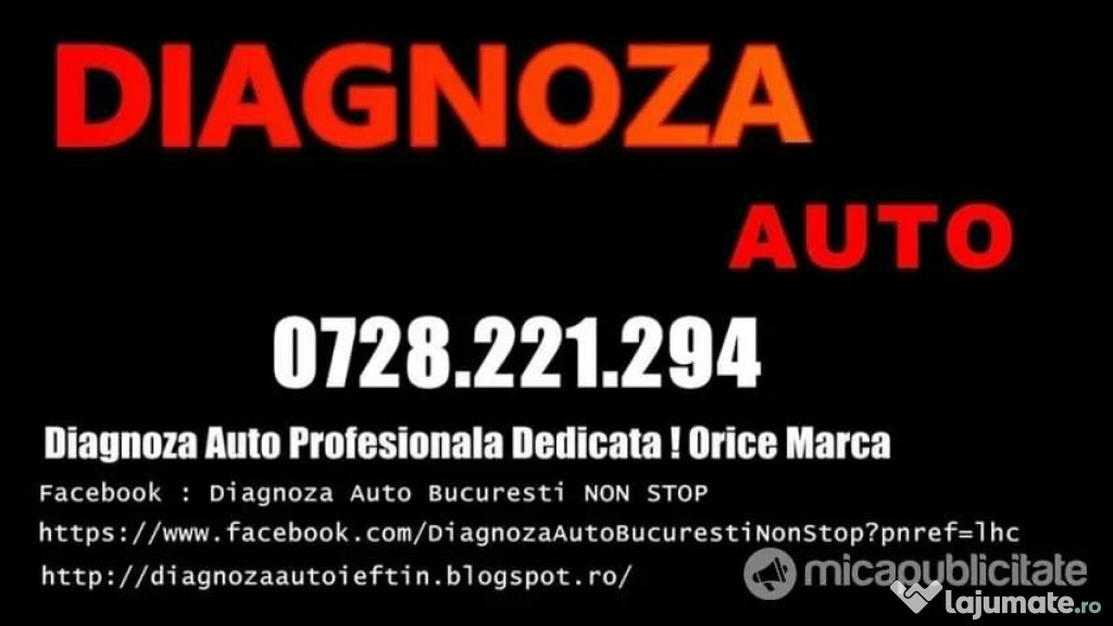 Diagnoza auto tester auto in Bucuresti orice marca de autoturism