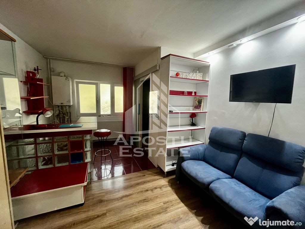 Garsoniera la parter inalt,centrala proprie,zona Aradului