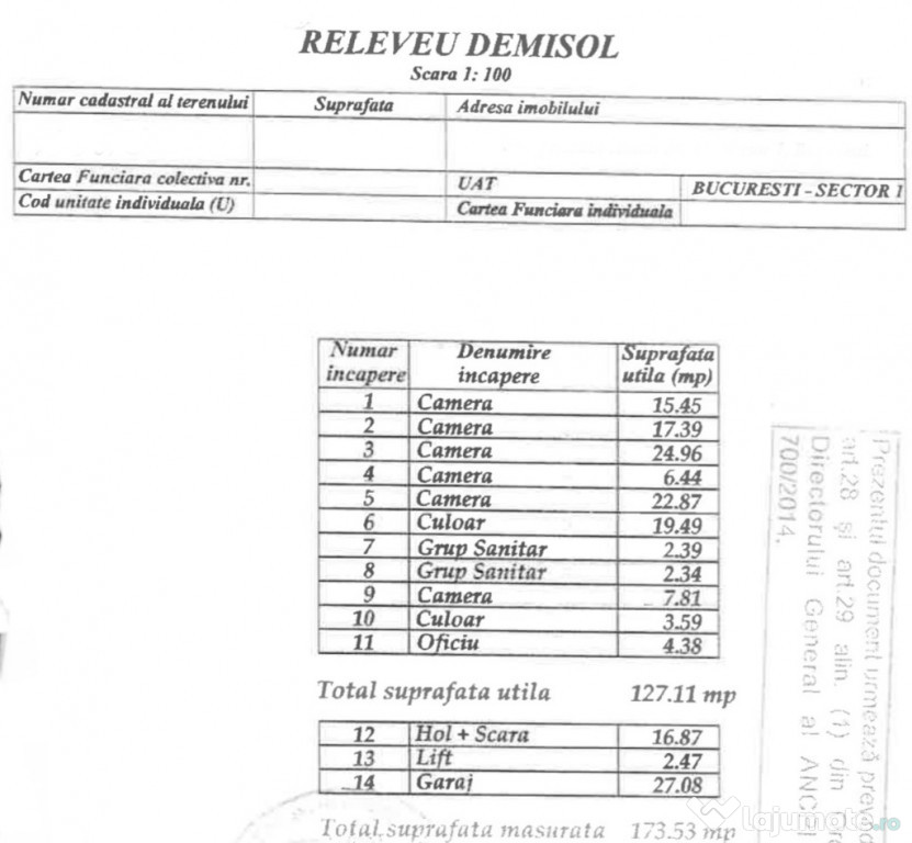 Cladire centru D+P+2E+M in centrul Bucurestiului langa Parcul Cismigiu