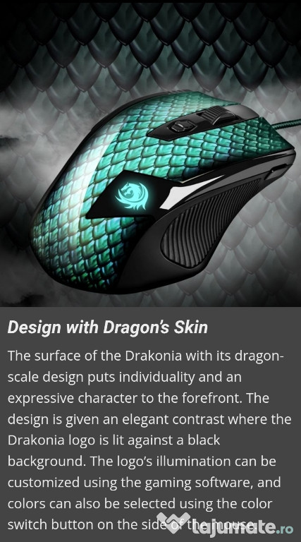 Vând mouse gaming Sharkoon Drakonia