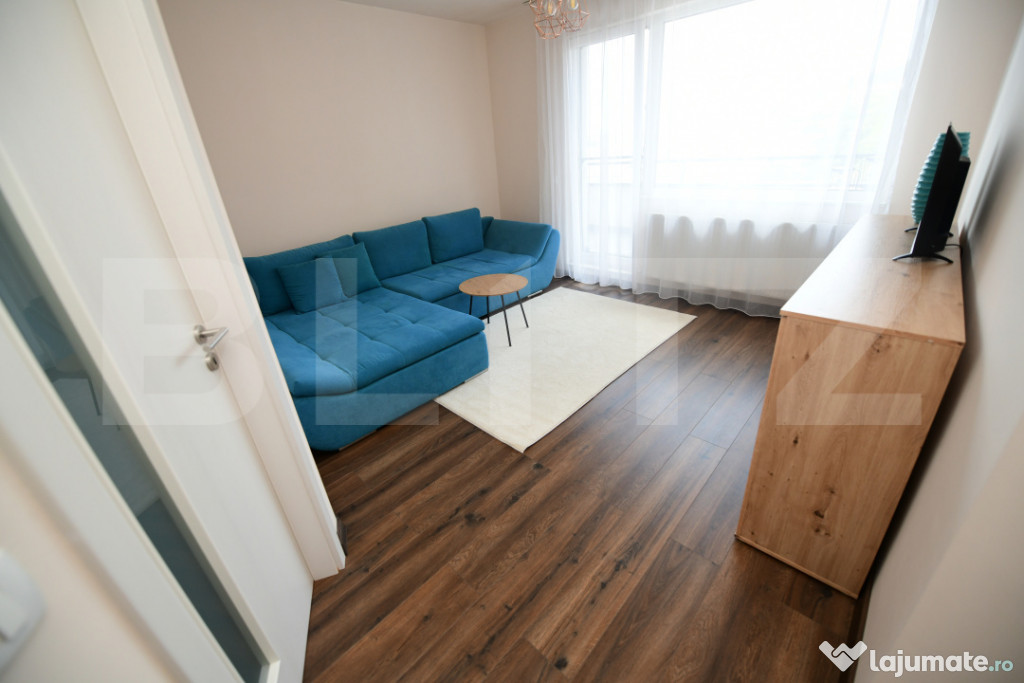 Apartament mobilat si utilat, bucatarie inchisa, garaj, lang
