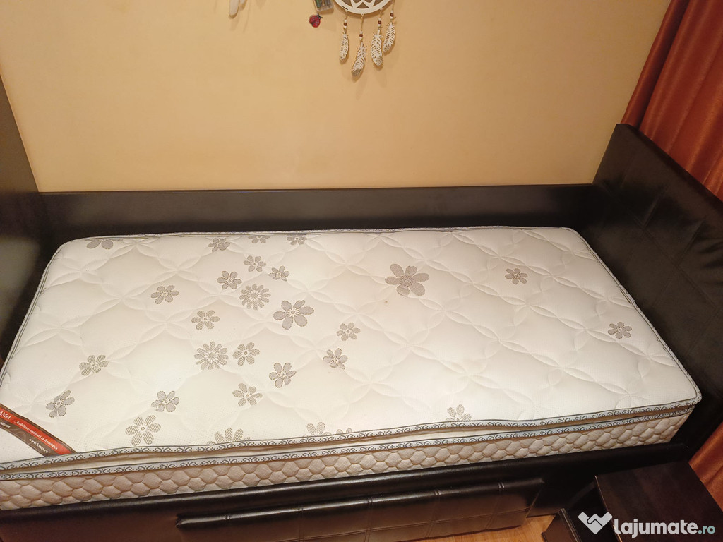 Vand pat Karo+saltea 90cm/2m+noptiera CADOU wenge Lems