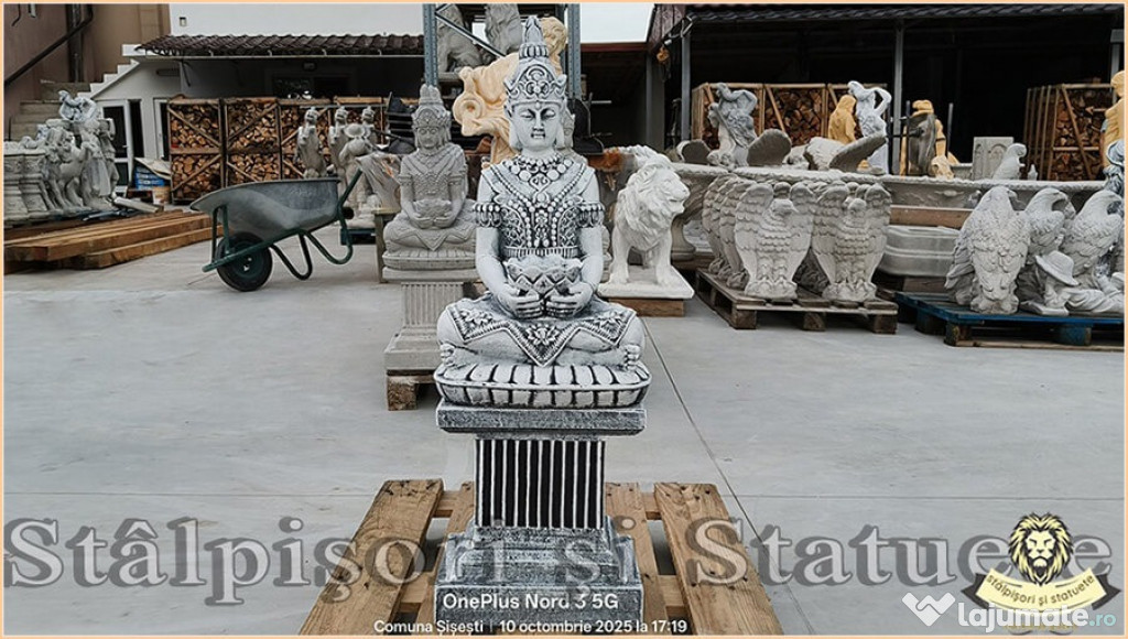 Statuetă Buddha Kwan Yin, gri antichizat, model S8 (2).