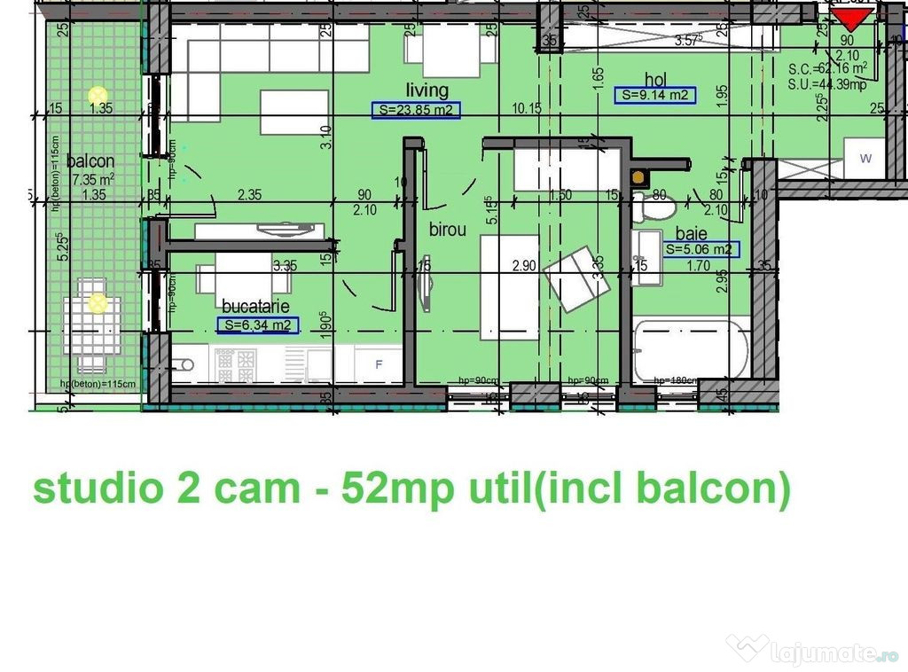 Apartament 2 camere Tomis Nord Campus