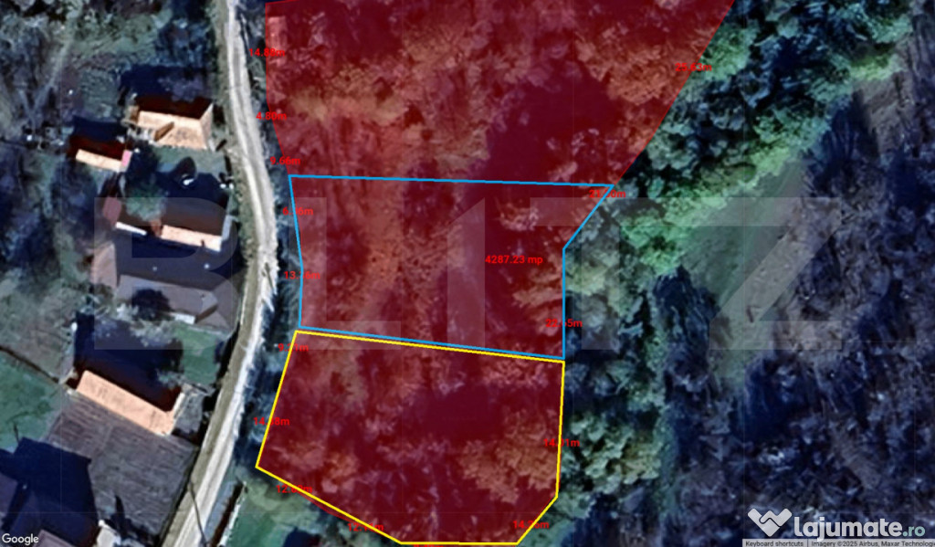 Investitie ! Teren intravilan construibil 1000 mp, front 2