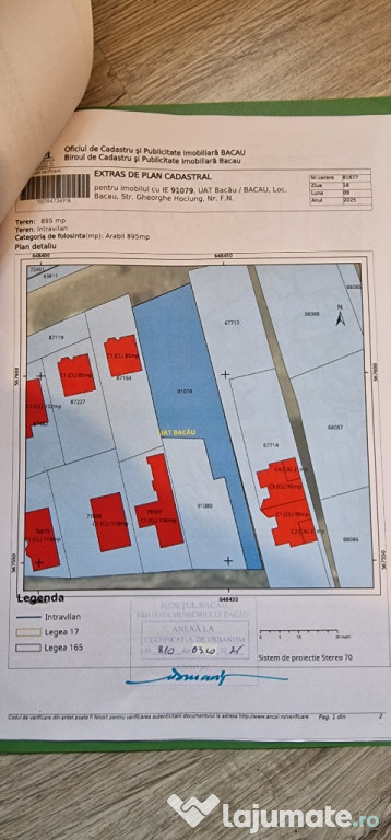Teren pentru construcții 725mp