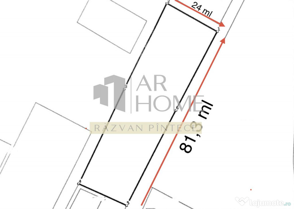 Teren intravilan 1900 mp, langa padure, intrare Gageni Paule