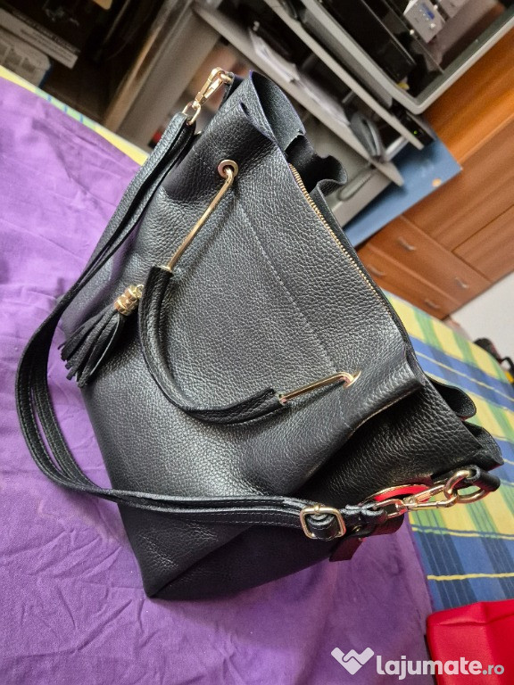 Geanta dama, piele naturala, produsa in Italia, noua