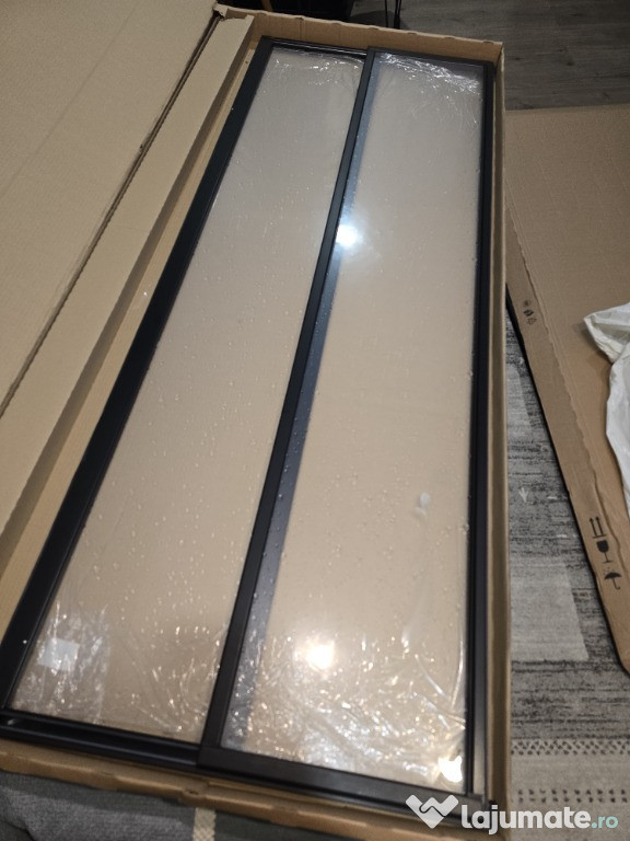 Cabină de duș Ravak Supernova 80x80 cm, neagră/Pearl, NOU, fisură fină