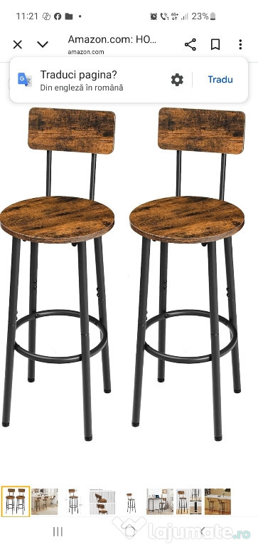 Set de scaune de bar lemn de mango