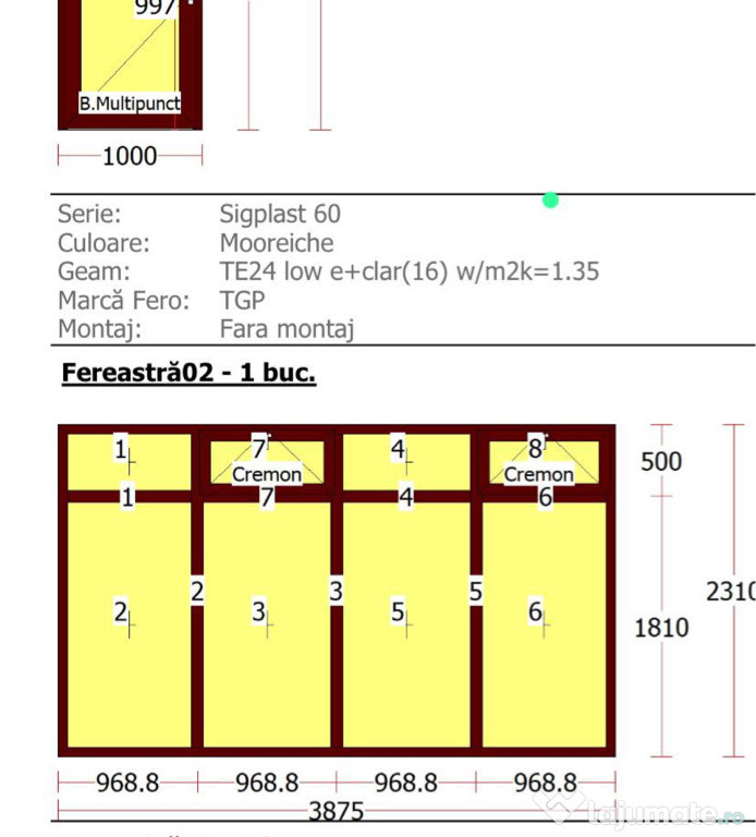 Ramă termopan cu tot cu sticlă