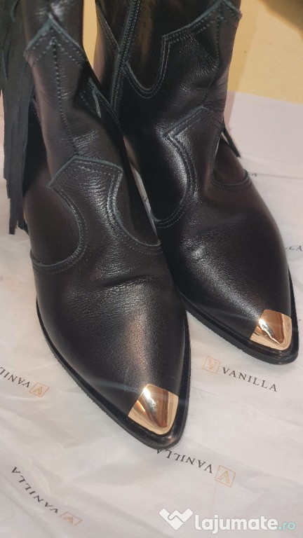 Ciocate piele naturala negre cu jranjuri