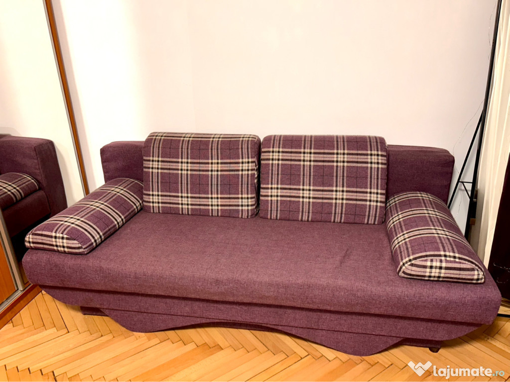 Canapea mov extensibilă cu depozitare - huse detașabile