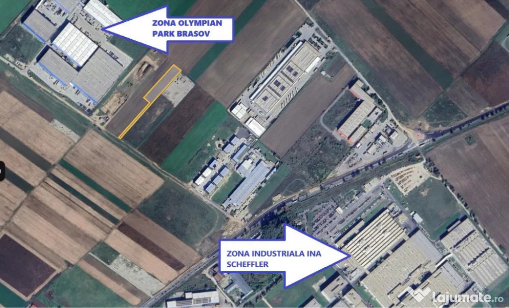 TEREN 4625 mp in zona industriala CRISTIAN, lungime 129 m, l