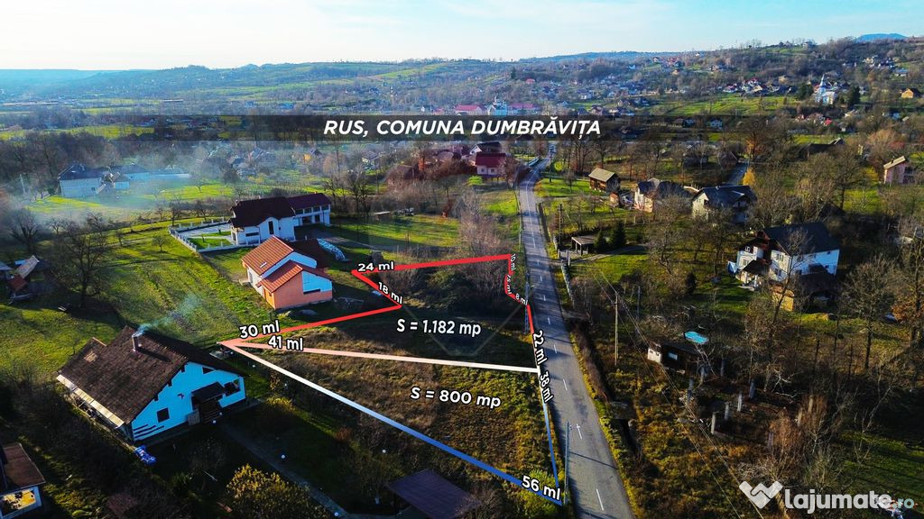 TEREN DE VANZARE - 1182 mp (12 ari) - Dumbravita / Strada...