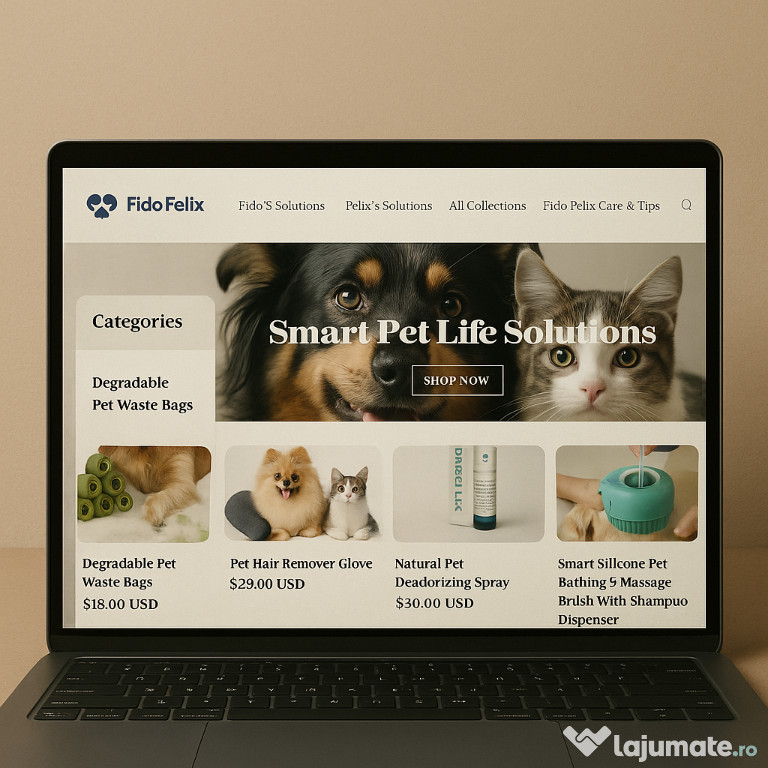 Afacere online magazin gata făcută pentru SUA și Europa