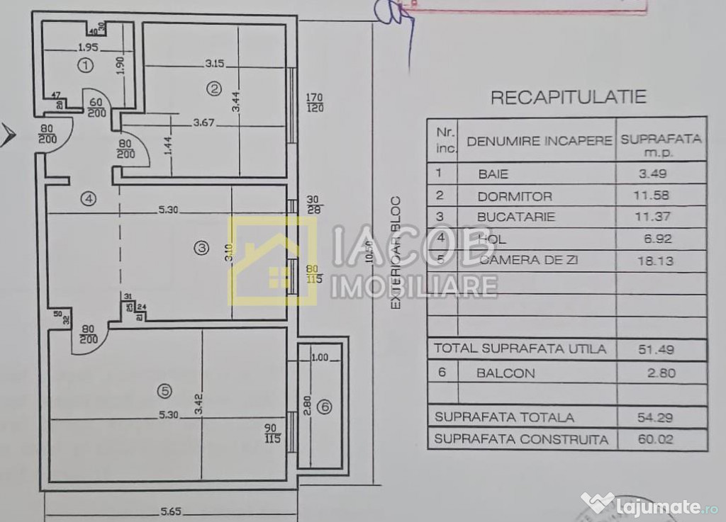 Apartament decomandat, 2 camere, etaj 3, str. Milcov 85, Bac