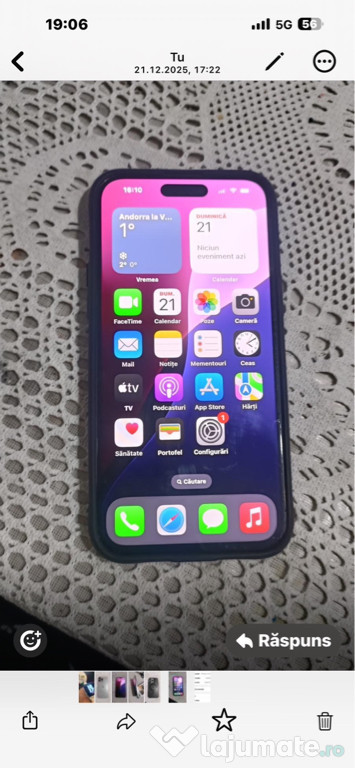 IPhone 15 pro max 256 gb geam crăpat pe spate