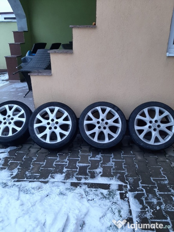 Vând 4 jante cu anvelope 225/45/18 pt MAZDA