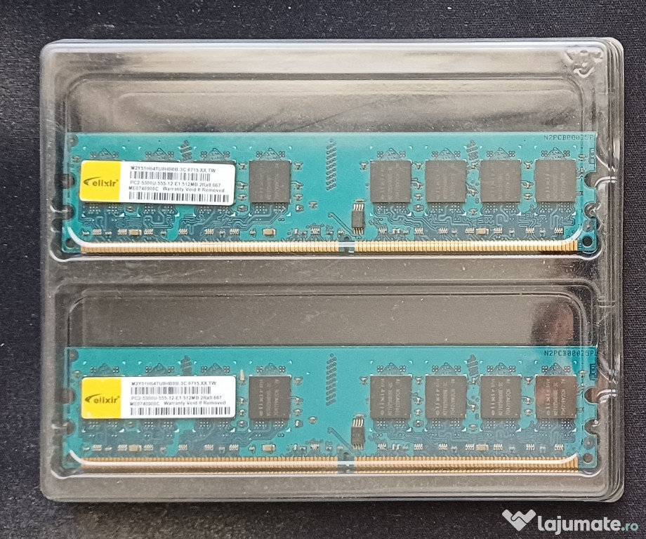 Kit Memorie RAM Desktop DDR2 ELIXIR 667MHZ 1.8V CL5