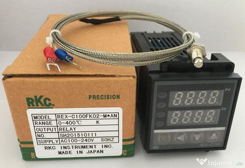 Termostat Digital REX-C100 FK02-M*AN Original RKC Japan cu Sonda