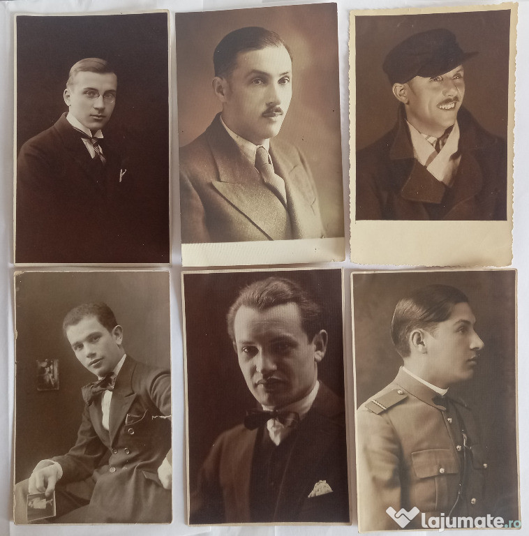6 fotografii / cărți poștale vintage de studio, început sec XX, Sighet